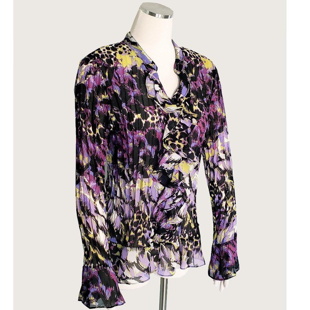Style&co. Pleated Floral Blouse NWOT - Picture 3 of 7